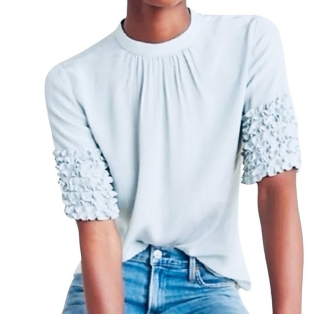 ANTHROPOLOGIE CURRENT AIR Ruffle Blouse, Size Small - NWT